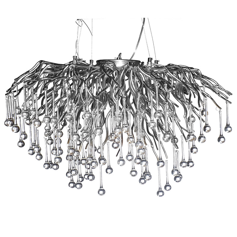 Люстра Droplet Chrome Chandelier 80 Хром Прозрачный Люстра Droplet Chrome Chandelier 80 Хром Прозрачный в Волгограде | Loft Concept