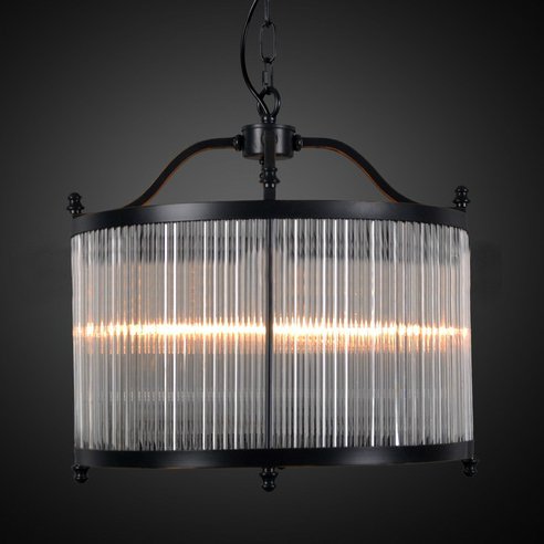 Люстра Glass Fringe Chandelier Round Черный Люстра Glass Fringe Chandelier Round Черный в Волгограде | Loft Concept