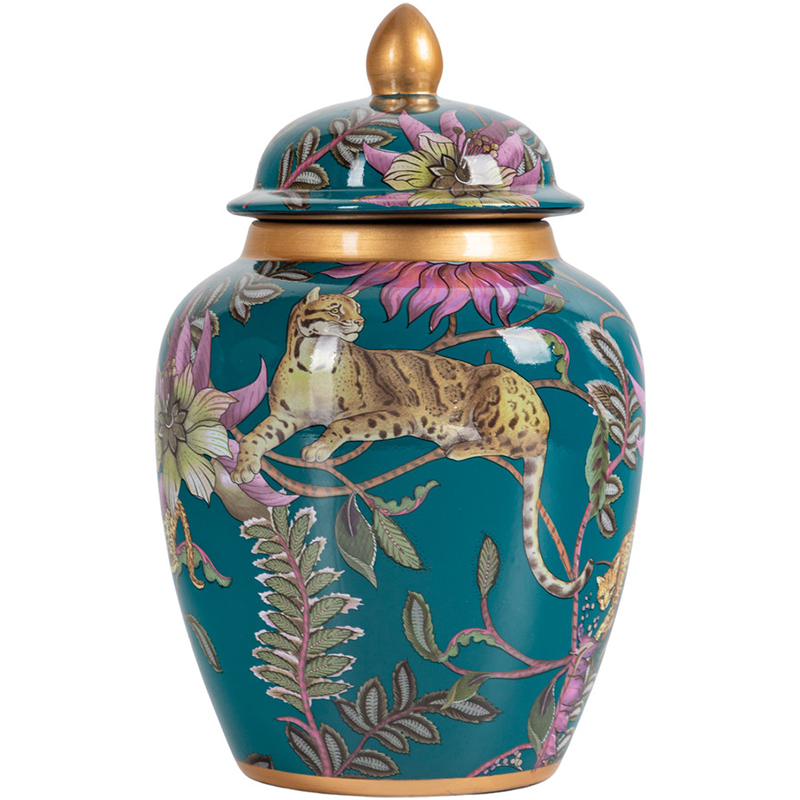 Ваза с крышкой Leopard Flowers Vase Emerald Изумрудный Мульти Ваза с крышкой Leopard Flowers Vase Emerald Изумрудный Мульти в Волгограде | Loft Concept