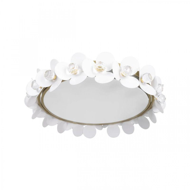 Потолочный светильник Белые Цветы White Flowers Ceiling lamp D 48 Белый Золотой в Волгограде | Loft Concept 