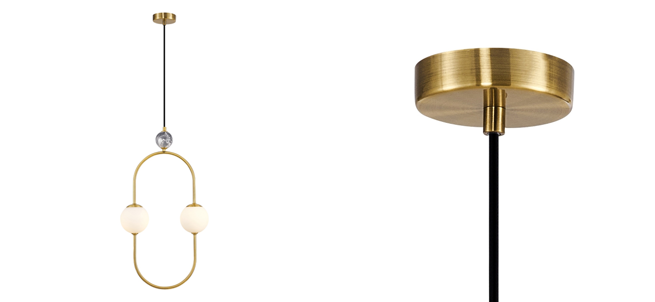 Подвесной светильник Black Marble Decor 2 Лампы - фото