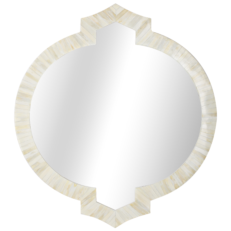 Зеркало Bone Inlay Round Mirror white  в Волгограде | Loft Concept 