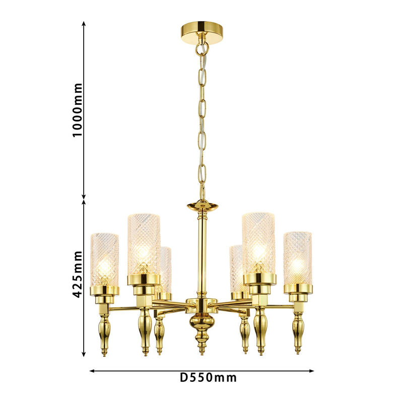 Люстра золотого цвета Balusters D55 см в Волгограде