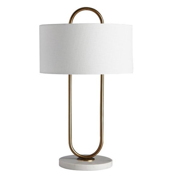 Настольная лампа Marston Table Lamp Глянцевое золото Белый Настольная лампа Marston Table Lamp Глянцевое золото Белый в Волгограде | Loft Concept