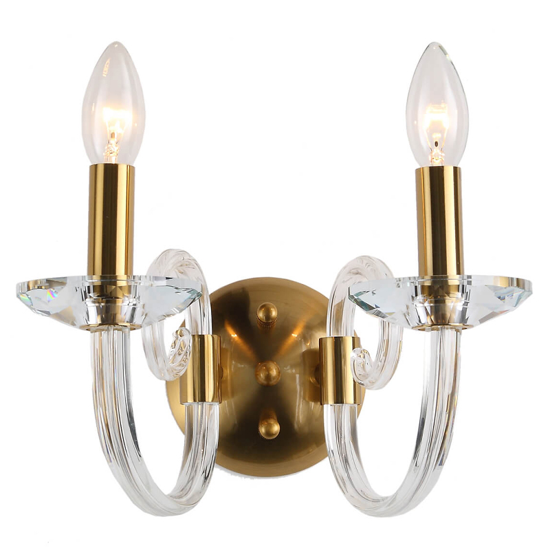 Бра Twisted Glass Candles Wall Lamp Золотой Прозрачное Стекло Бра Twisted Glass Candles Wall Lamp Золотой Прозрачное Стекло в Волгограде | Loft Concept