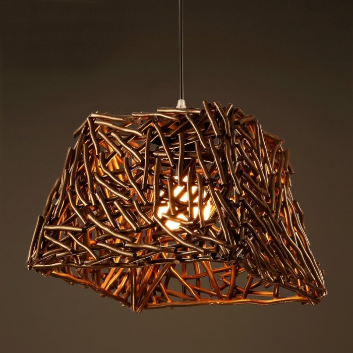 Подвесной светильник Old Wicker Pendant Cub Коричневый Подвесной светильник Old Wicker Pendant Cub Коричневый в Волгограде | Loft Concept