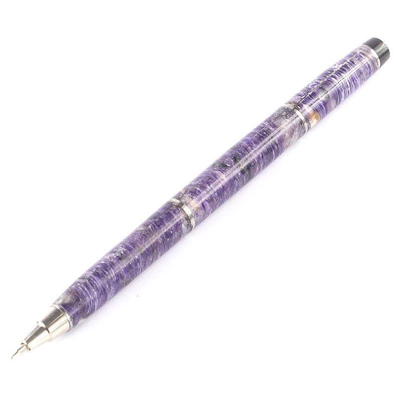 Ручка шариковая из натурального камня Чароит Stone Pens Фиолетовый Серебряный Ручка шариковая из натурального камня Чароит Stone Pens Фиолетовый Серебряный в Волгограде | Loft Concept