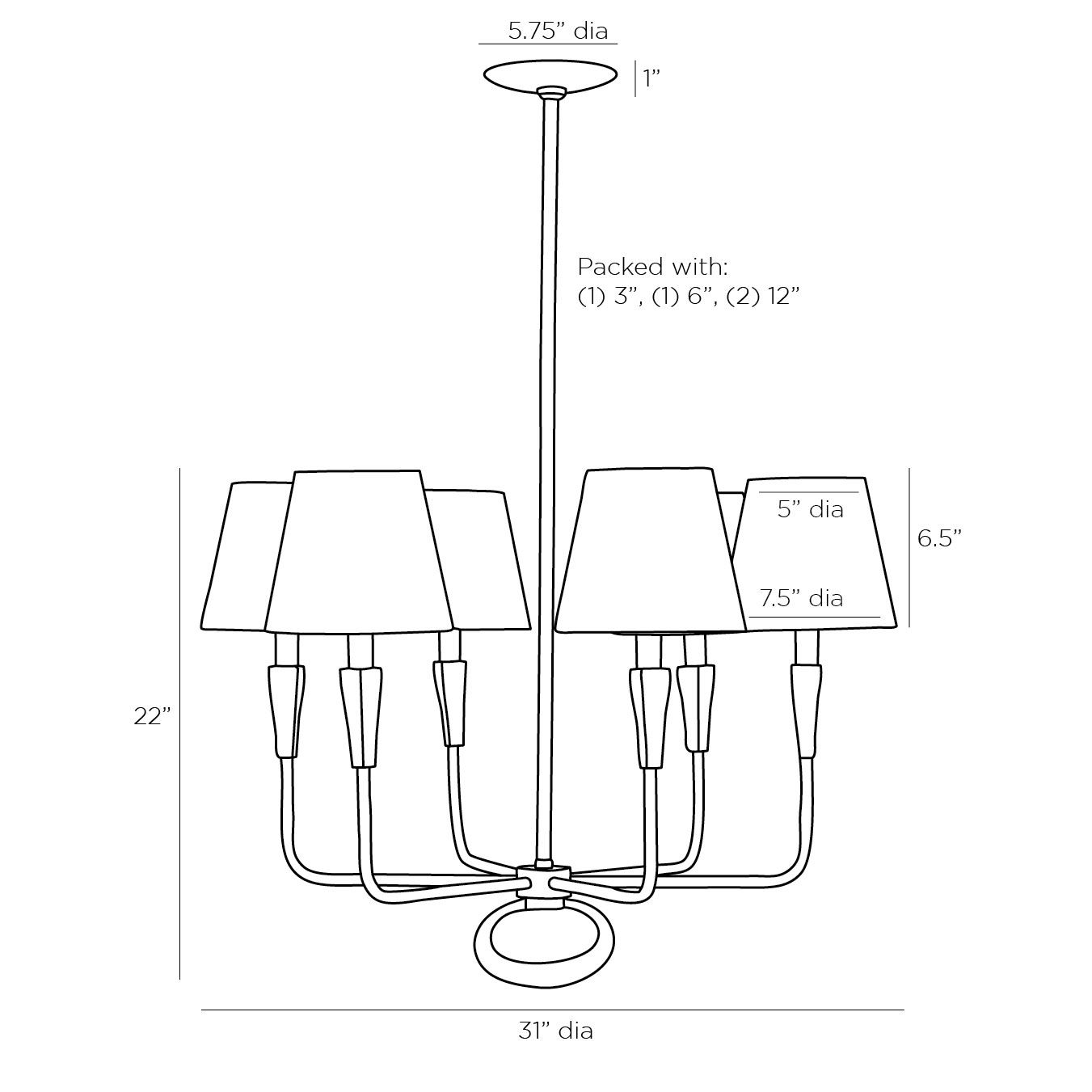 Люстра Arteriors JEREMIAH CHANDELIER Люстра Arteriors JEREMIAH CHANDELIER в Волгограде