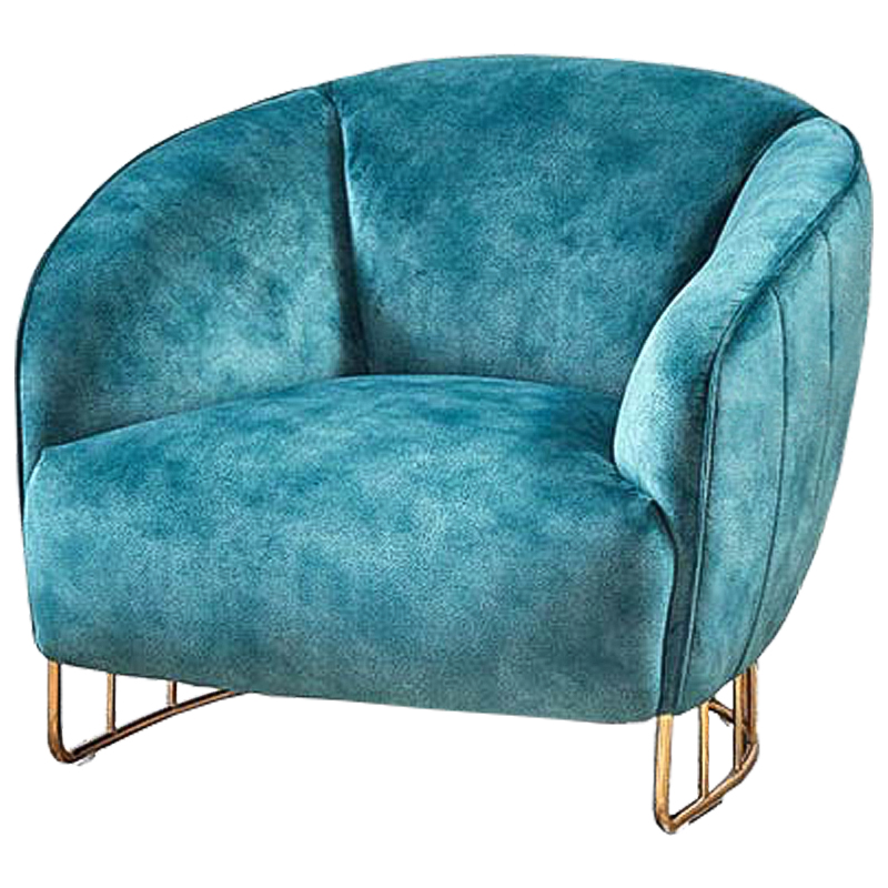 Кресло Luciano Chair Голубой Глянцевое золото Кресло Luciano Chair Голубой Глянцевое золото в Волгограде | Loft Concept