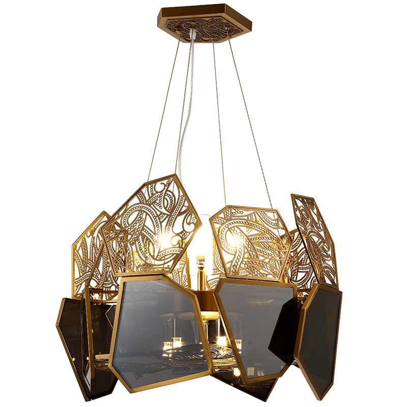 Люстра ART LUXURY CHANDELIER Прозрачный черный Золотой Люстра ART LUXURY CHANDELIER Прозрачный черный Золотой в Волгограде | Loft Concept
