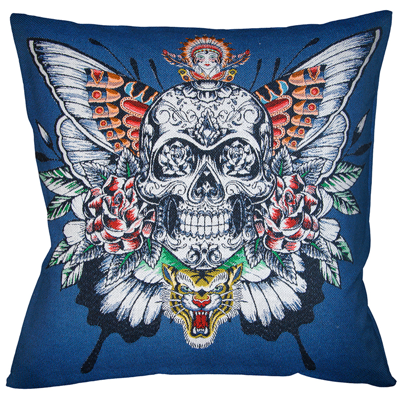 Декоративная подушка Ghost Rider Blue Мульти Декоративная подушка Ghost Rider Blue Мульти в Волгограде | Loft Concept