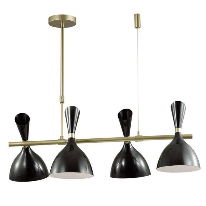 Люстра Duke Chandelier line 4 black Черный матовое золото в Волгограде | Loft Concept 