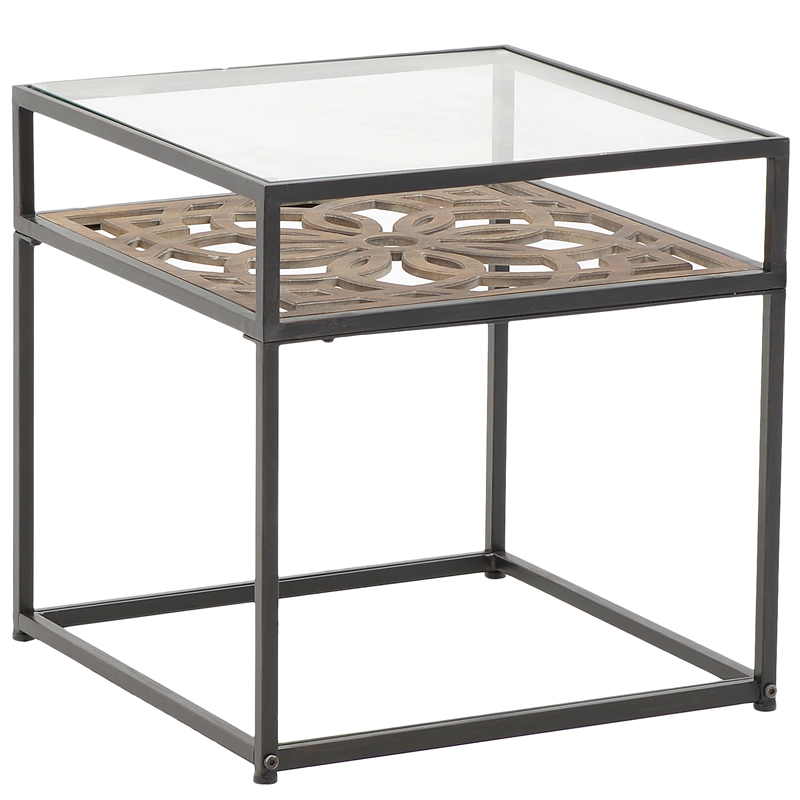 Приставной стол Provence Lace Table Древесина Черный Прозрачное Стекло Приставной стол Provence Lace Table Древесина Черный Прозрачное Стекло в Волгограде | Loft Concept