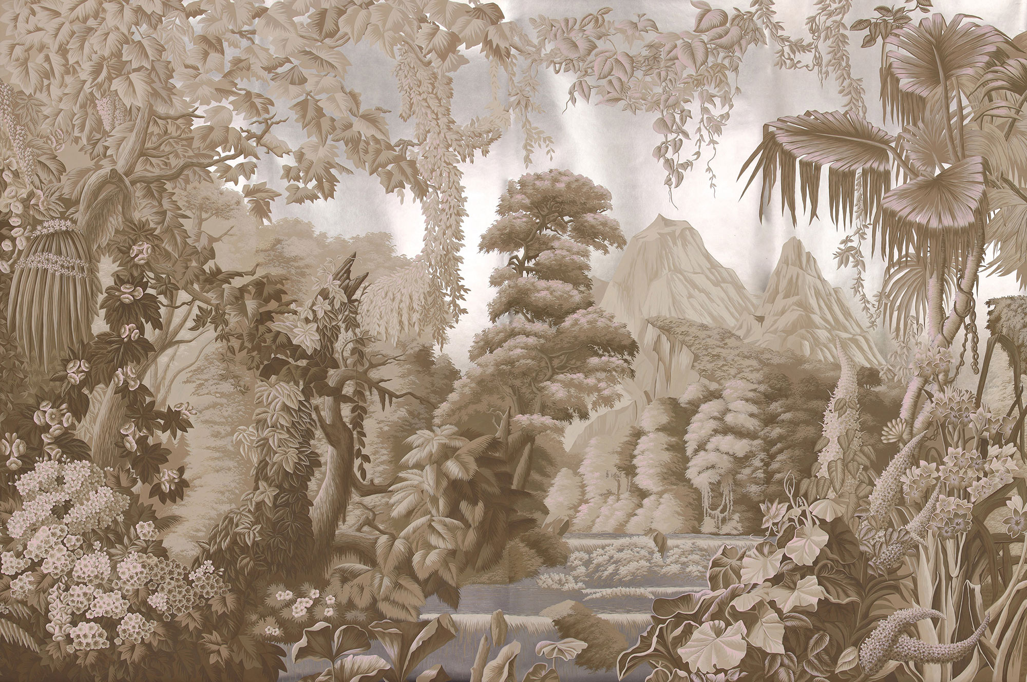Обои ручная роспись L'Eden Dawn on Sterling Silver gilded paper Обои ручная роспись L'Eden Dawn on Sterling Silver gilded paper - постер Loft-Concept в Волгограде