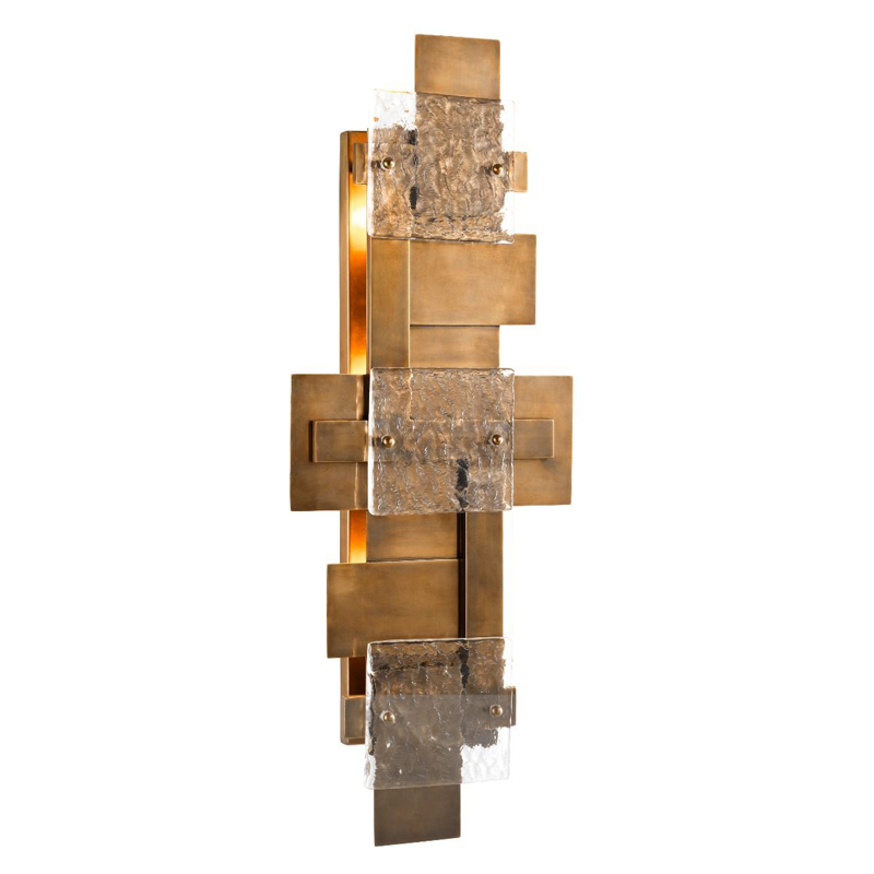 Бра Eichholtz Wall Lamp Langham Прозрачный Винтажная латунь Бра Eichholtz Wall Lamp Langham Прозрачный Винтажная латунь в Волгограде | Loft Concept