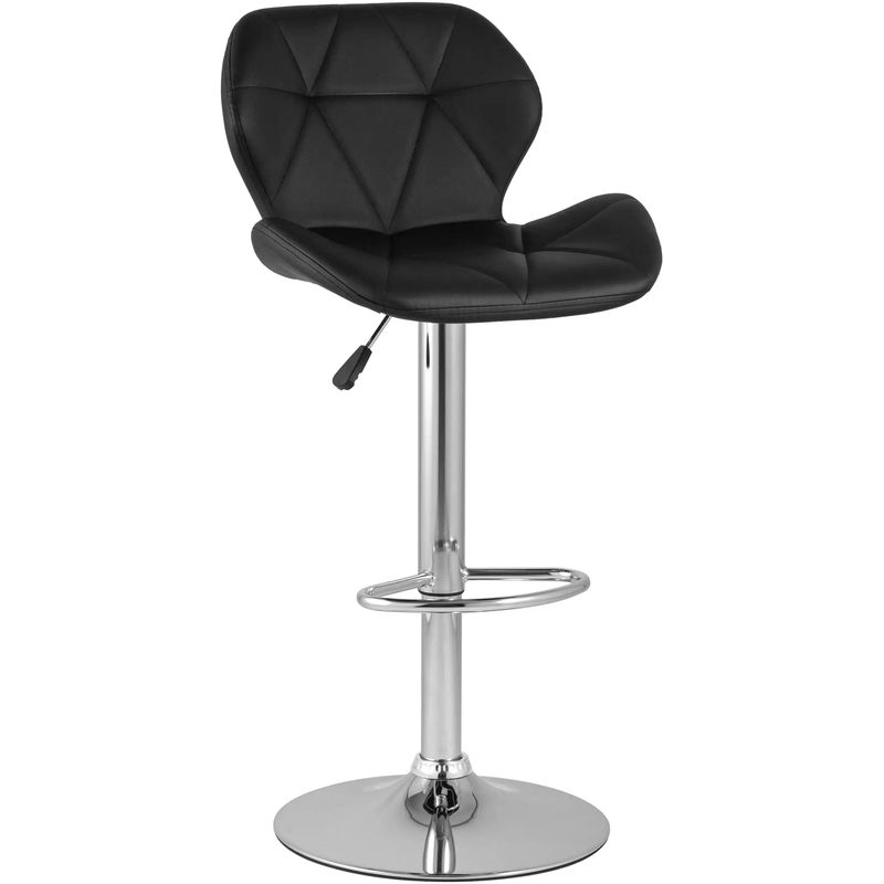 Барный Стул Jeroen Chair Черная Экокожа Черный Серебряный Барный Стул Jeroen Chair Черная Экокожа Черный Серебряный в Волгограде | Loft Concept