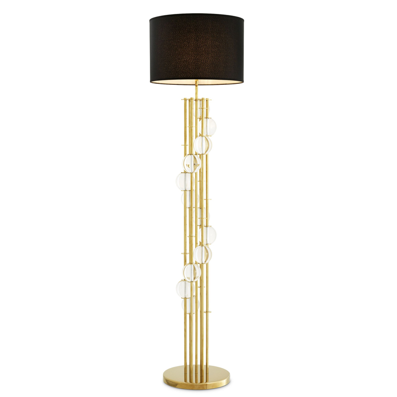 Торшер Eichholtz Floor Lamp Lorenzo Gold & black Глянцевое золото Черный Прозрачный Торшер Eichholtz Floor Lamp Lorenzo Gold & black Глянцевое золото Черный Прозрачный в Волгограде | Loft Concept