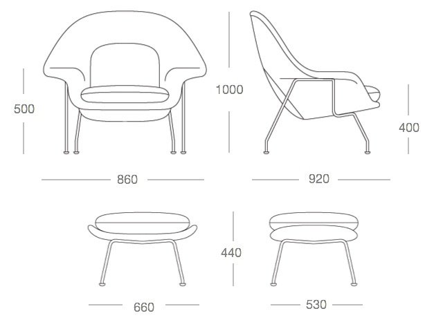 Кресло Womb Chair and Ottoman Кресло Womb Chair and Ottoman в Волгограде