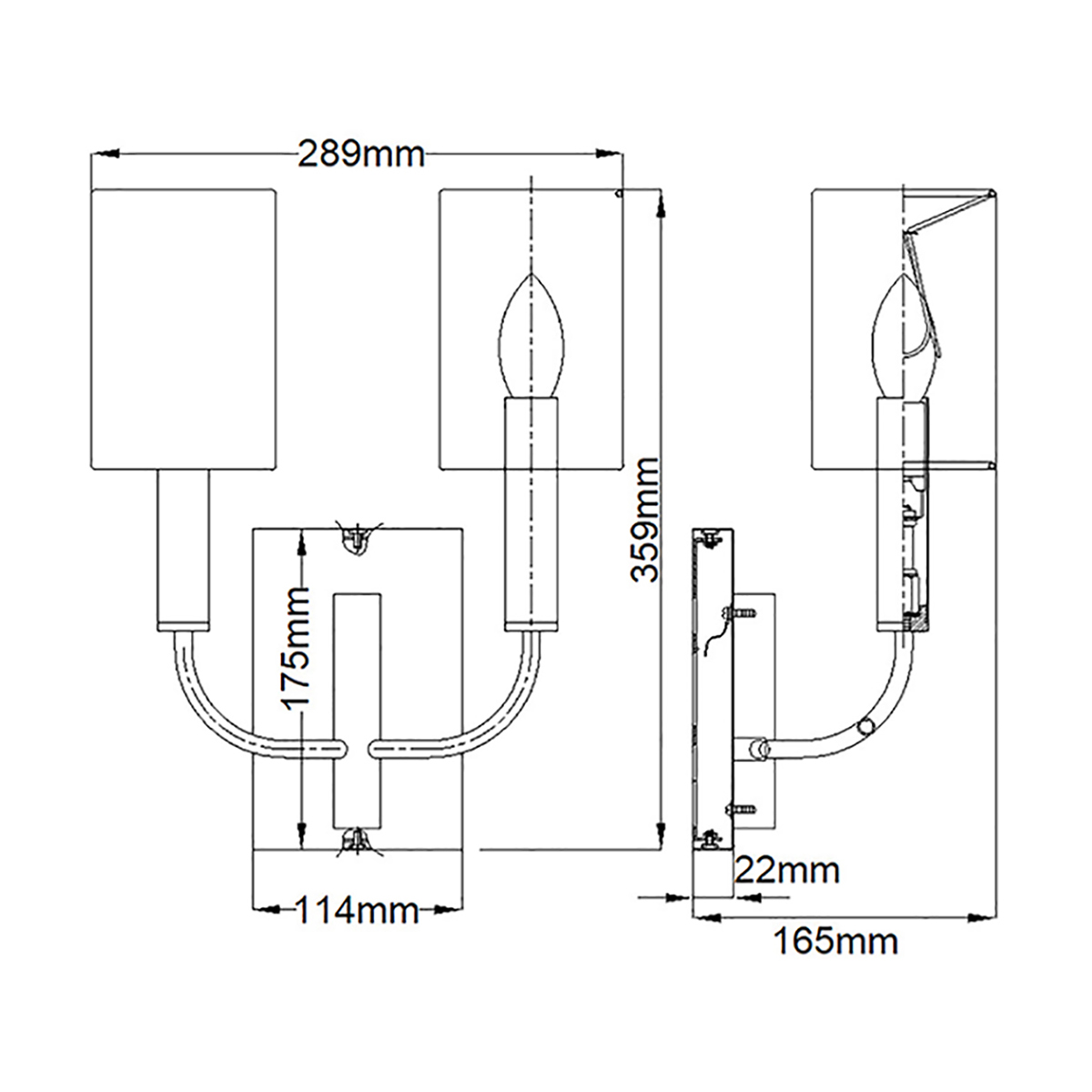 Бра с прямоугольным основанием цвета латунь и 2-мя белыми цилиндрическими льняными абажурами Feiss в Волгограде
