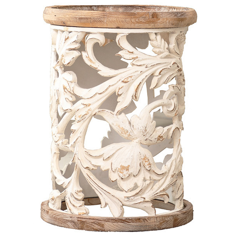 Приставной стол Fleurette Provence Side Table 42 Древесина Белый Золотой Приставной стол Fleurette Provence Side Table 42 Древесина Белый Золотой в Волгограде | Loft Concept