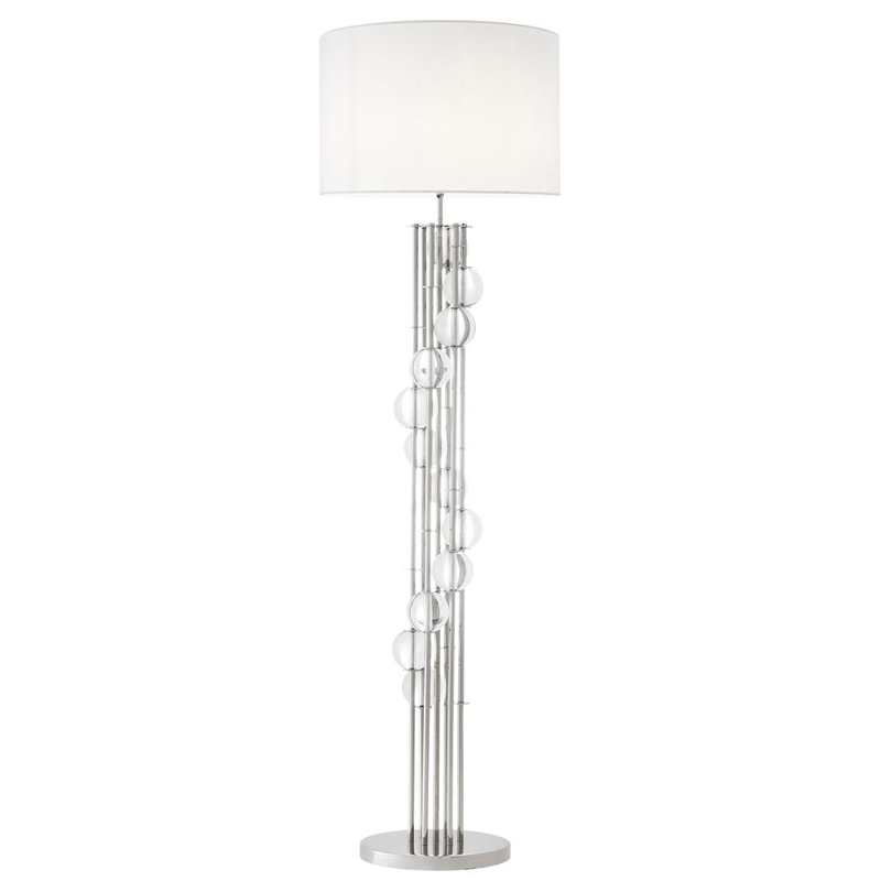 Торшер Eichholtz Floor Lamp Lorenzo Nickel & white Никель Белый Прозрачный Торшер Eichholtz Floor Lamp Lorenzo Nickel & white Никель Белый Прозрачный в Волгограде | Loft Concept