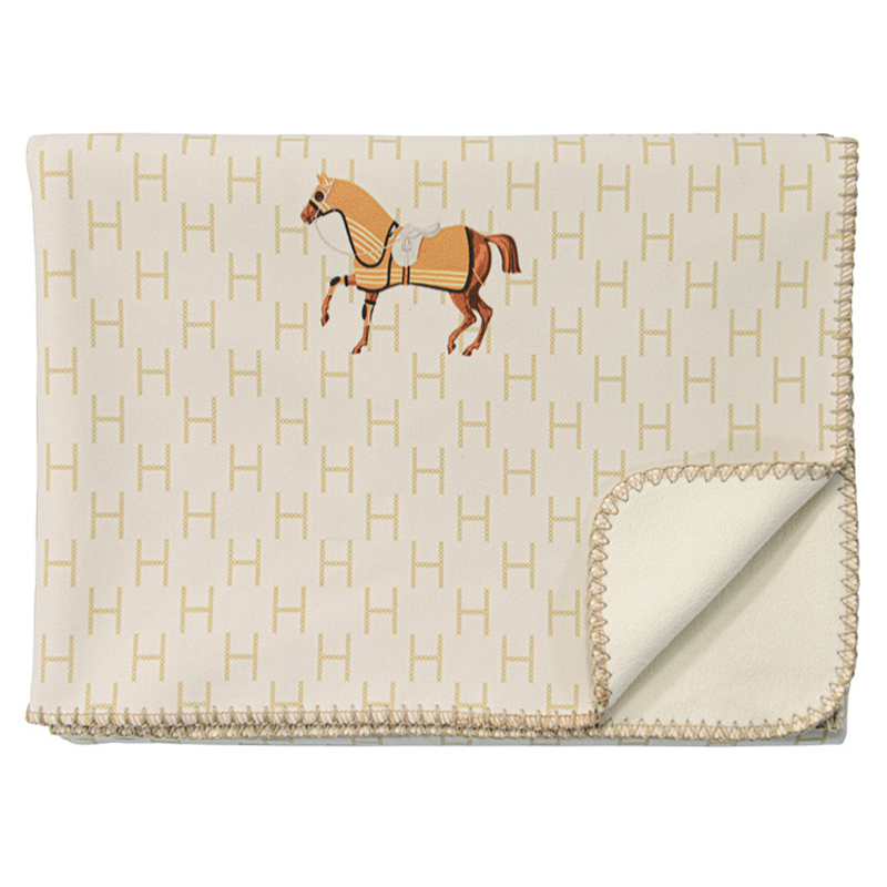 Плед Hermes Pattern Horse Plaid Бежевый Коричневый Плед Hermes Pattern Horse Plaid Бежевый Коричневый в Волгограде | Loft Concept