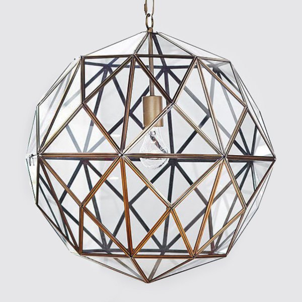 Люстра Glass & Metal Cage Pendant Люстра Glass & Metal Cage Pendant в Волгограде | Loft Concept