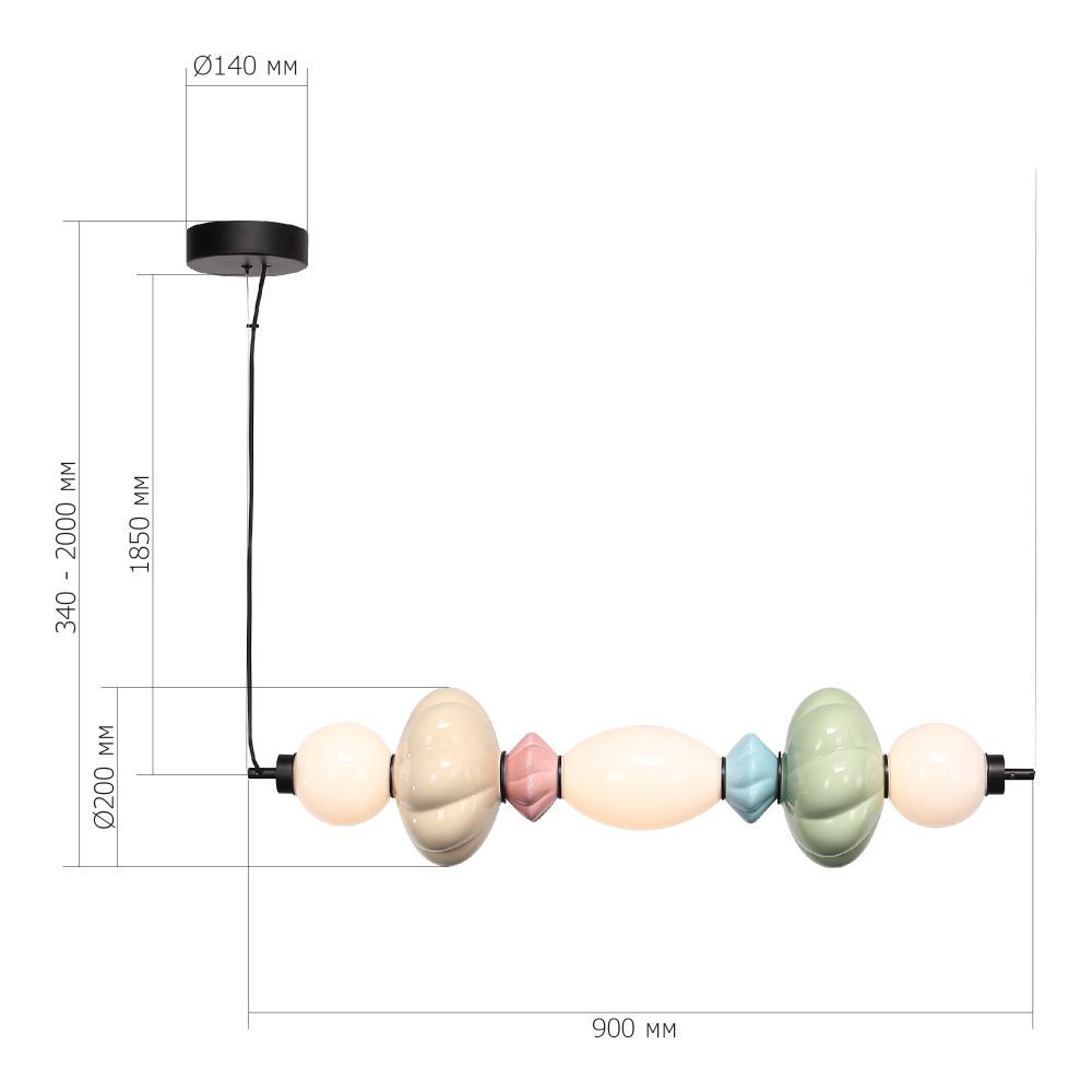 Подвесной светильник линейный с керамическими элементами 24W LED Fragrant Light в Волгограде