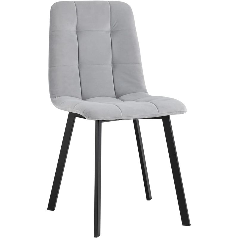 Стул NANCY S Chair Светло-Серый велюр Светло-серый Черный Стул NANCY S Chair Светло-Серый велюр Светло-серый Черный в Волгограде | Loft Concept