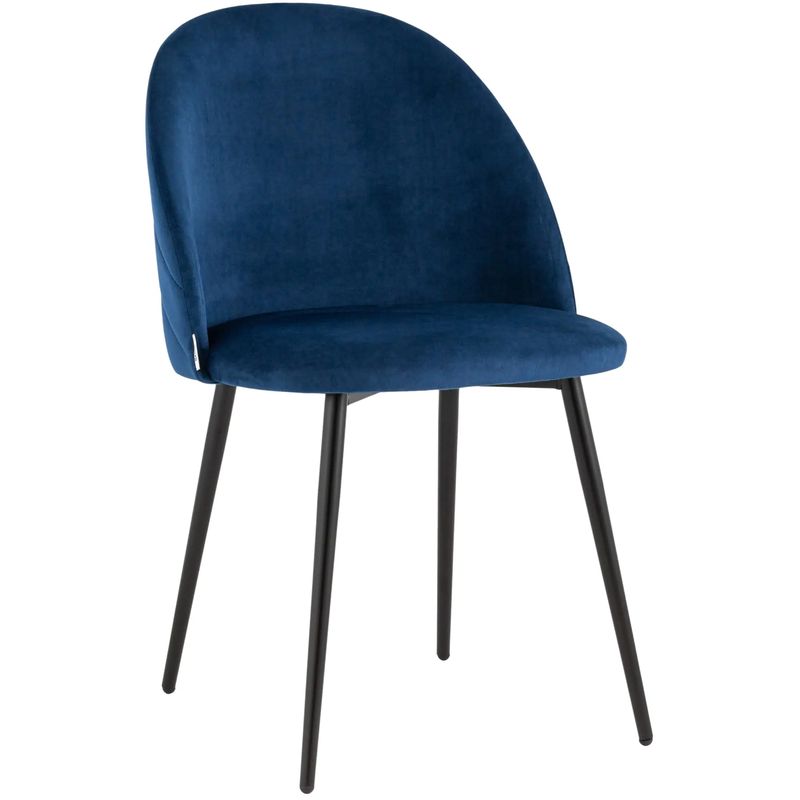Стул Синий Велюр Miruna Leaf Chair Синий Черный Стул Синий Велюр Miruna Leaf Chair Синий Черный в Волгограде | Loft Concept