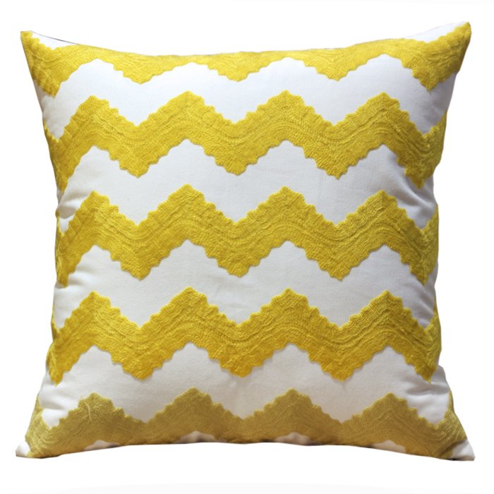 Декоративная подушка Yellow Chevron Декоративная подушка Yellow Chevron в Волгограде | Loft Concept