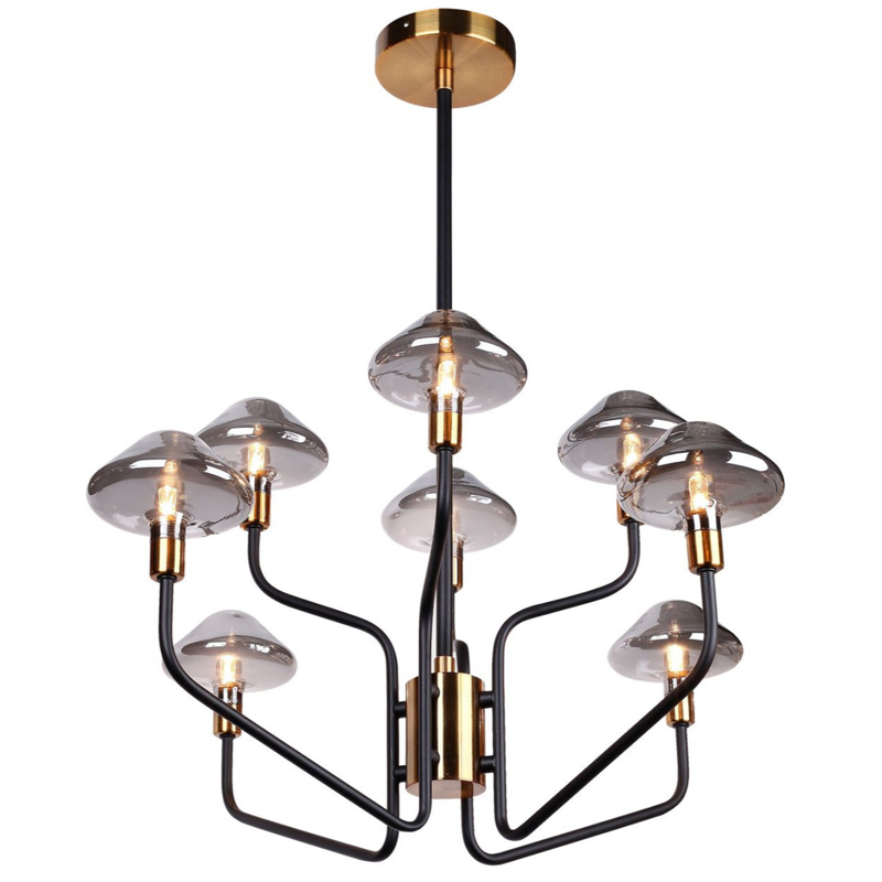Люстра Gray Glass Mushrooms Черный Серый Люстра Gray Glass Mushrooms Черный Серый в Волгограде | Loft Concept