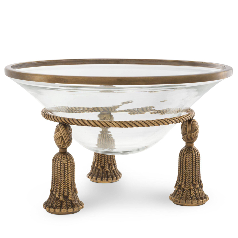 Чаша Eichholtz Bowl Tassel brass Прозрачный Винтажная латунь Чаша Eichholtz Bowl Tassel brass Прозрачный Винтажная латунь в Волгограде | Loft Concept