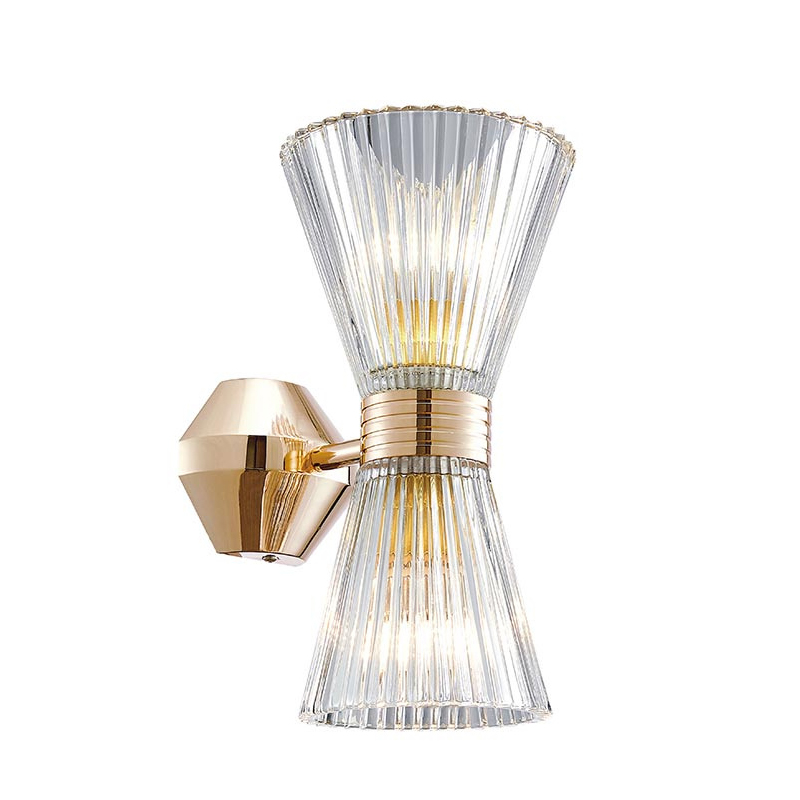 Бра Glass Horn Light gold Прозрачное Стекло Глянцевое золото в Волгограде | Loft Concept 