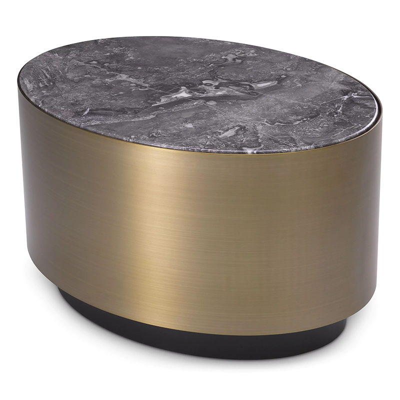 Приставной стол Eichholtz Side Table Porter Oval Латунь Серый Приставной стол Eichholtz Side Table Porter Oval Латунь Серый в Волгограде | Loft Concept