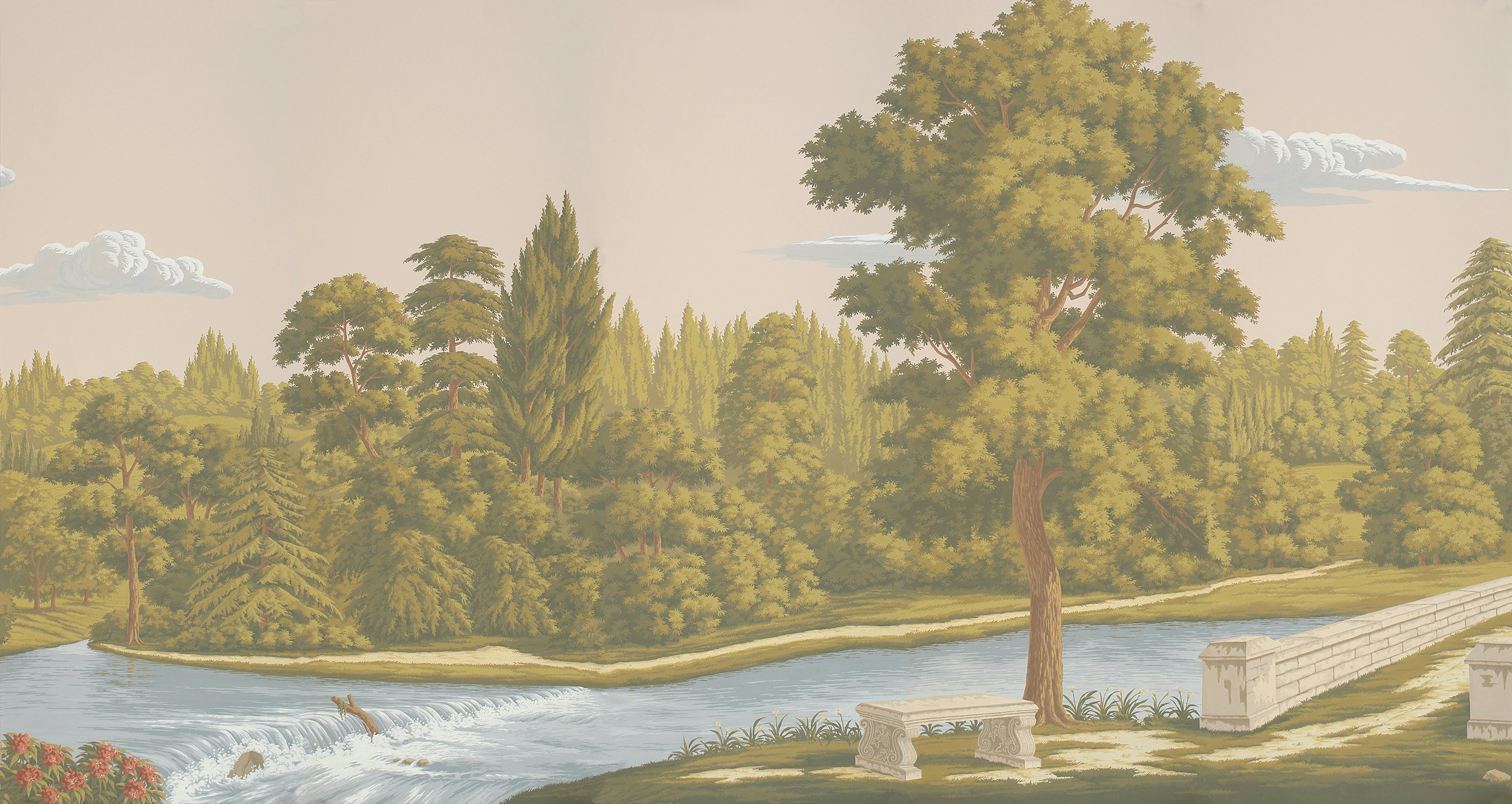 Обои ручная роспись English Landscape Special Colourway on scenic paper 2 Обои ручная роспись English Landscape Special Colourway on scenic paper 2 - постер Loft-Concept в Волгограде