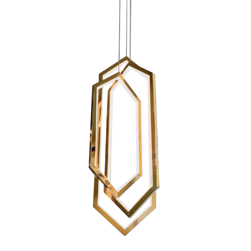 Дизайнерский Подвесной Светильник ORBIS Hexagon Geometric Modern Chandelier Studio Endo Gold Золотой в Волгограде | Loft Concept 