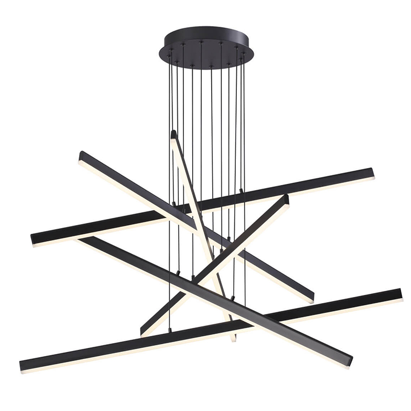 Люстра Rolf Six Black Lines Chandelier Черный Люстра Rolf Six Black Lines Chandelier Черный в Волгограде | Loft Concept