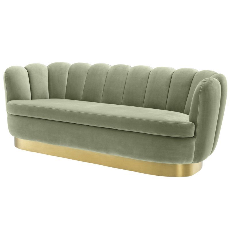 Диван Eichholtz Sofa Mirage pistache green Зеленый шалфей Латунь Диван Eichholtz Sofa Mirage pistache green Зеленый шалфей Латунь в Волгограде | Loft Concept