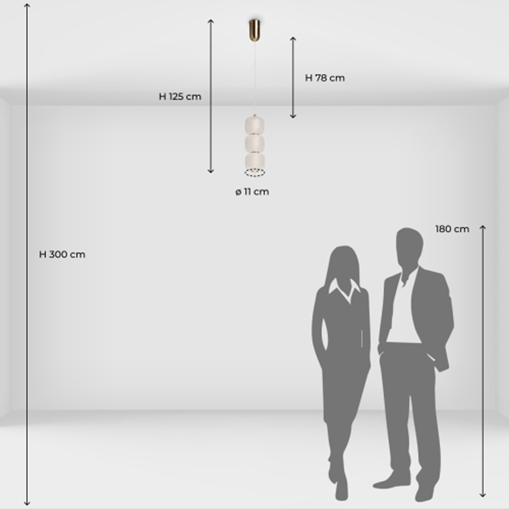 Подвесной светильник с 3-мя округлыми матовыми плафонами из белого стекла Golden Swirl в Волгограде