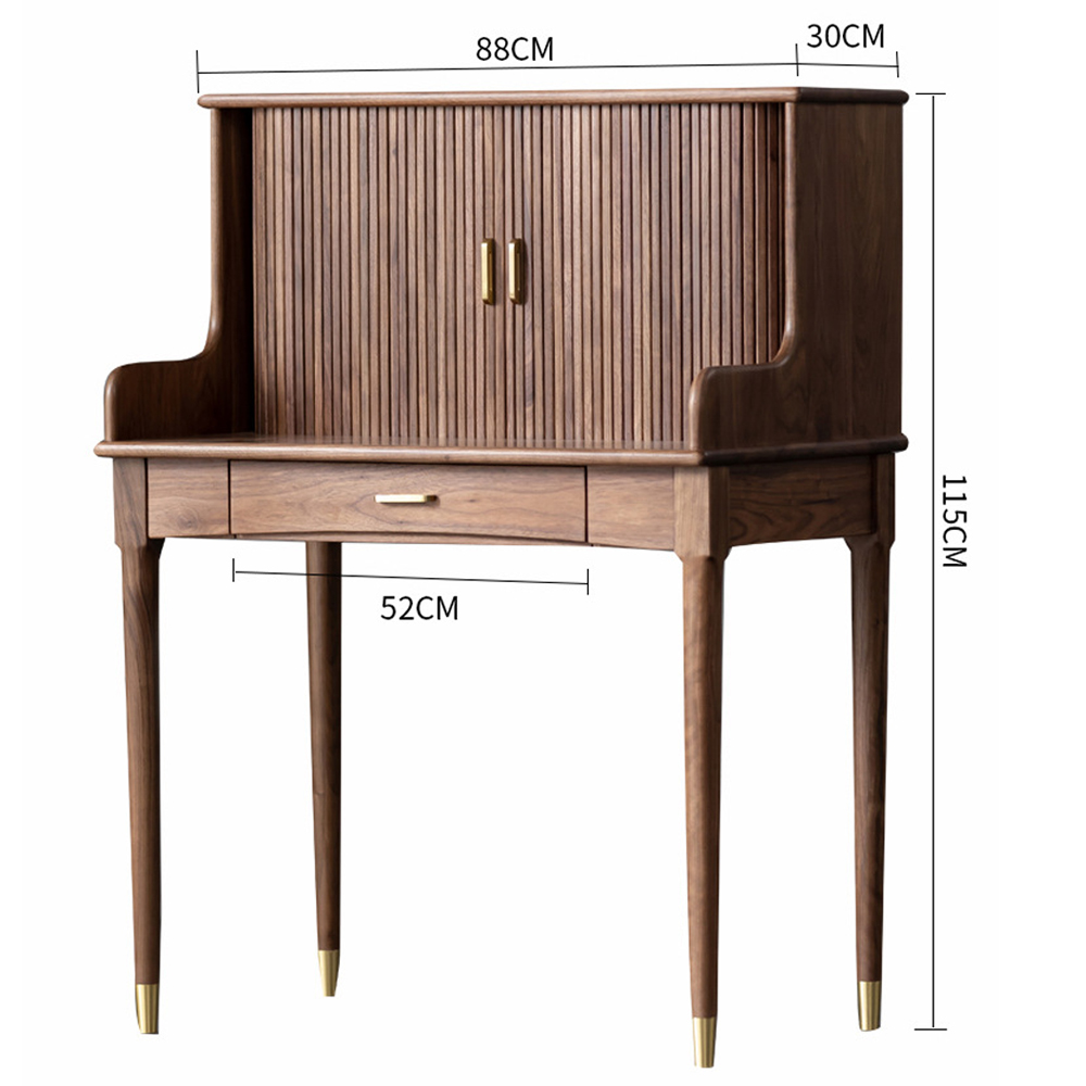 Туалетный стол деревянный с ящиком и зеркалом Moon Walnut Furniture Туалетный стол деревянный с ящиком и зеркалом Moon Walnut Furniture в Волгограде