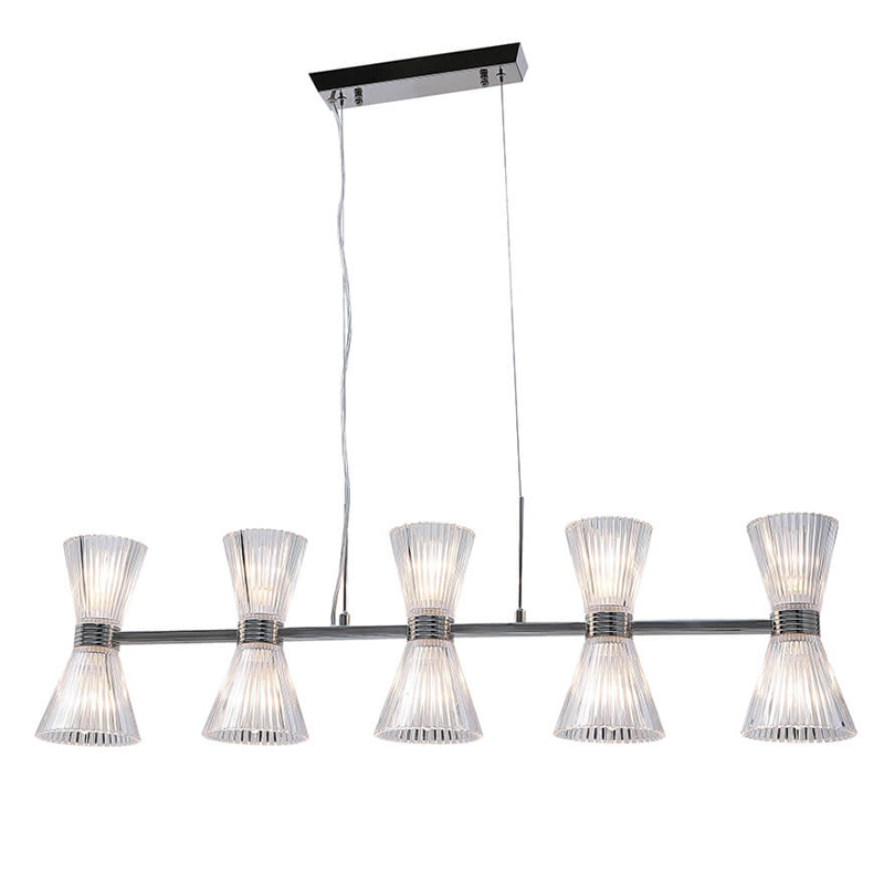 Люстра Glass Horn Light matt nickel 10 Прозрачное Стекло Никель Сатин Люстра Glass Horn Light matt nickel 10 Прозрачное Стекло Никель Сатин в Волгограде | Loft Concept