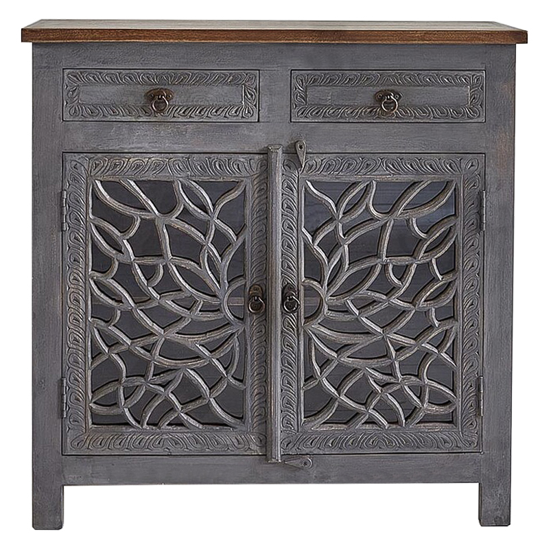 Комод Indian Antique White Furniture Chest of Drawers Rupa серый Серый Коричневый Прозрачное Стекло Комод Indian Antique White Furniture Chest of Drawers Rupa серый Серый Коричневый Прозрачное Стекло в Волгограде | Loft Concept