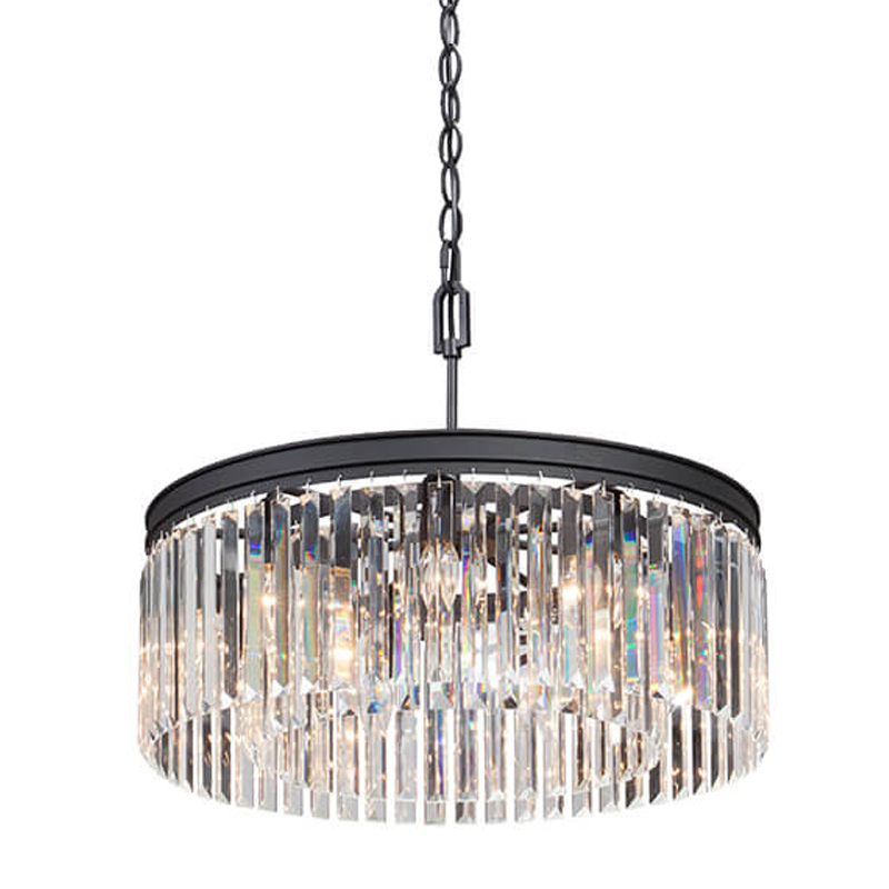Люстра RH Rhys Clear Glass Prism Round Chandelier 60 Черный матовый Прозрачное Стекло Люстра RH Rhys Clear Glass Prism Round Chandelier 60 Черный матовый Прозрачное Стекло в Волгограде | Loft Concept