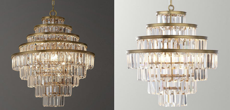 Люстра RH Alaine Crystal Large Pendant Antiqued Brass Люстра RH Alaine Crystal Large Pendant Antiqued Brass - Loft-Concept в Волгограде
