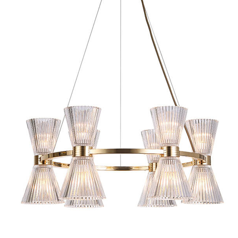 Люстра Glass Horn Light gold 65 Глянцевое золото Прозрачное Стекло Люстра Glass Horn Light gold 65 Глянцевое золото Прозрачное Стекло в Волгограде | Loft Concept