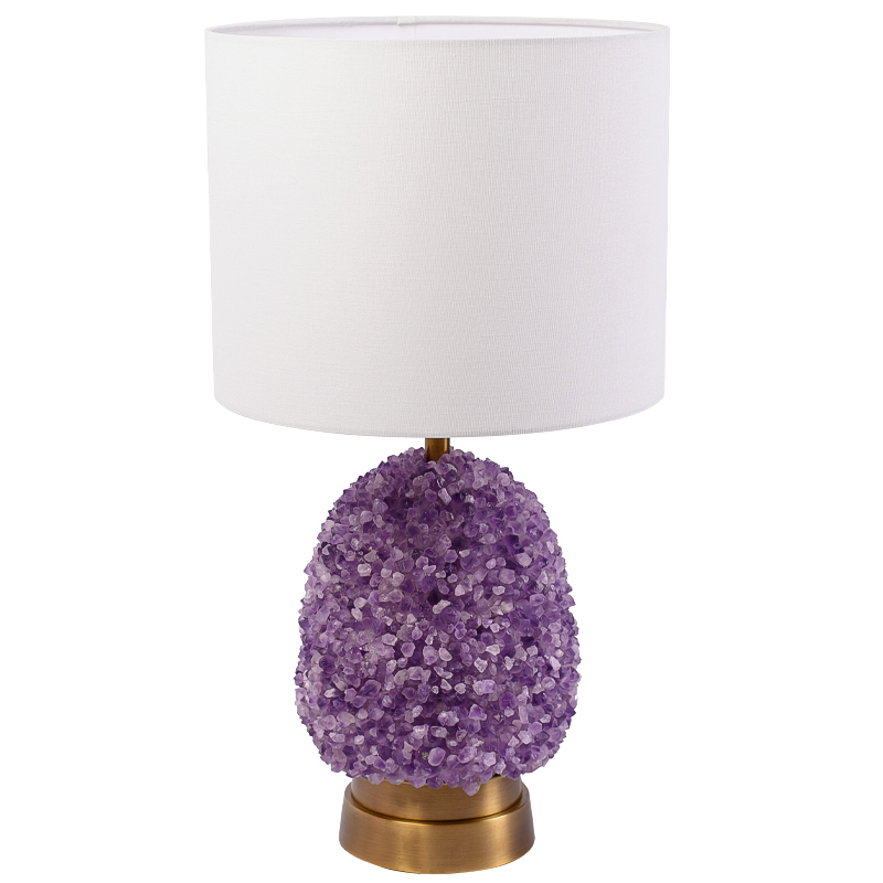 Настольная лампа с абажуром Riche Table Lamp Фиолетовый Латунь Белый Настольная лампа с абажуром Riche Table Lamp Фиолетовый Латунь Белый в Волгограде | Loft Concept