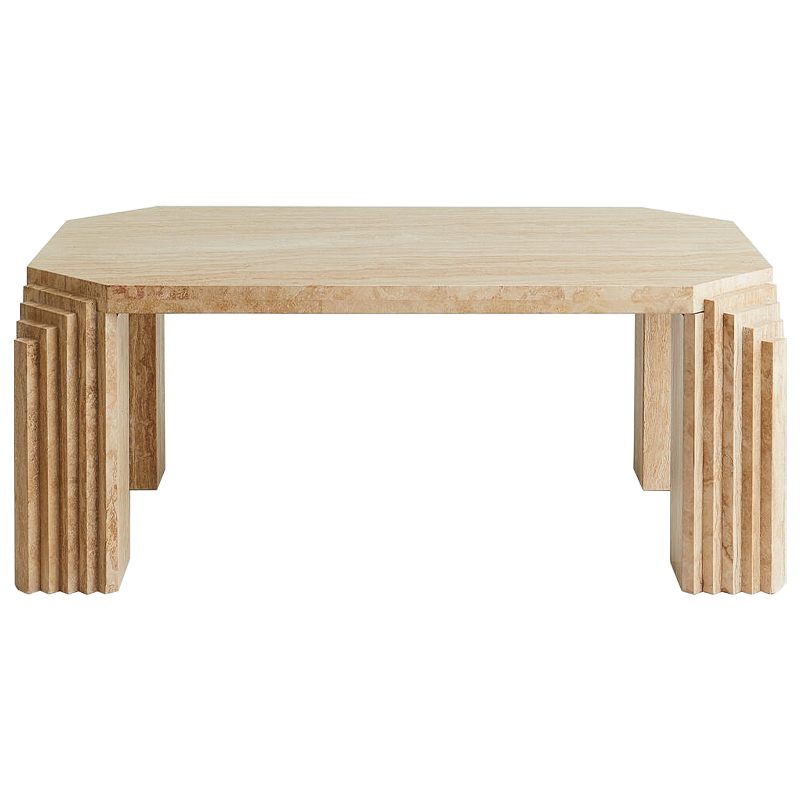 Кофейный стол Caleb Travertine Coffee Table Бежевый Коричневый Кофейный стол Caleb Travertine Coffee Table Бежевый Коричневый в Волгограде | Loft Concept