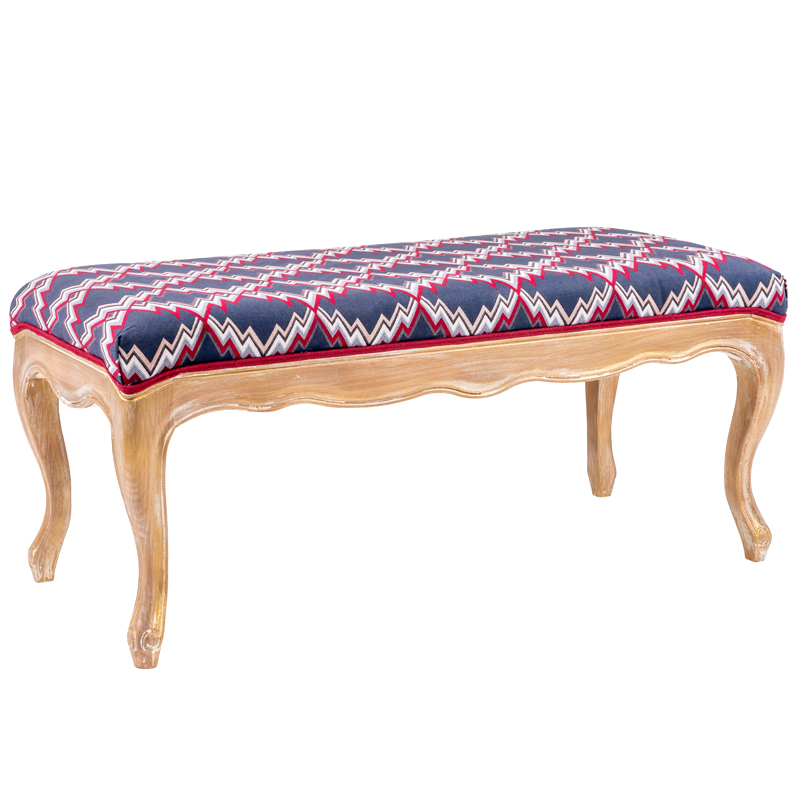 Банкетка Ikat Pattern с золотой патиной Золотой Синий Мульти Банкетка Ikat Pattern с золотой патиной Золотой Синий Мульти в Волгограде | Loft Concept