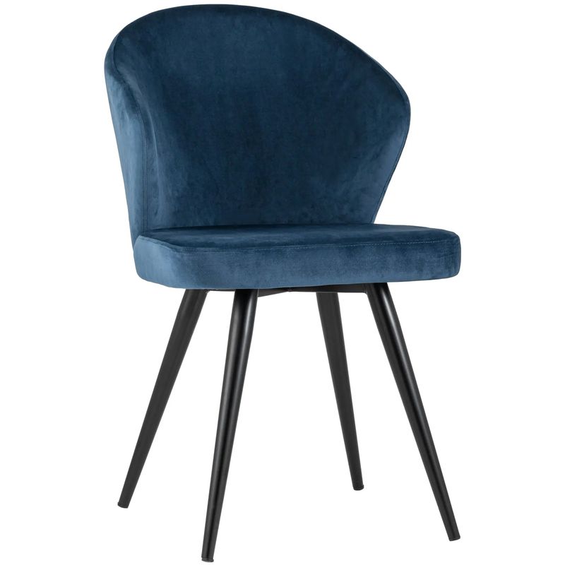 Стул Синий Бархат Volante Chair Синий Черный Стул Синий Бархат Volante Chair Синий Черный в Волгограде | Loft Concept